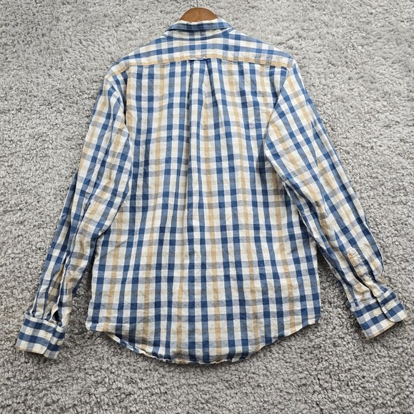 Ball and Buck Scout Shirt Mens Large Blue Gingham Cotton Plaid Heritage USA - Picture 8 of 12
